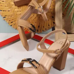 Carlton London Women's Camel Ankle Strap Sandals-picture-9