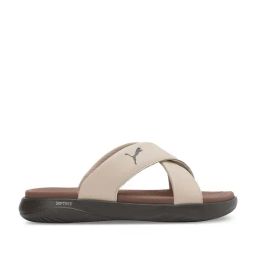 Puma Men's SOFTRIDE Seave Chocolate Brown Cross Strap Sandals-11
