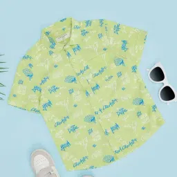 Pantaloons Junior Boys Sharp Green Cotton Printed Shirts-image-21