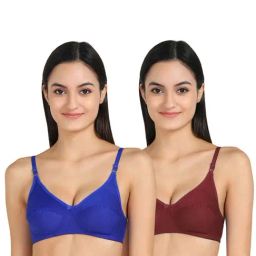 AROUSY Blue & Brown Cotton T-Shirt Bra - Pack Of 2-picture-46