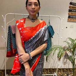HERE&NOW Pure Cotton Bagru Saree-image-44