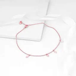 GIVA 92.5 Sterling Silver Rose Gold Flat Kite Single Anklet-image-9