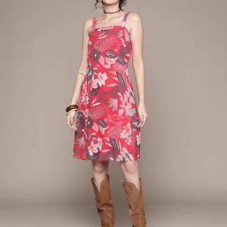 aarke Ritu Kumar Red Floral Fit & Flare Dress-image-64