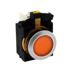 IDEC CW Series Flash Silhoutte Switch Pilot Light Round Flat Type and 22 mm Dia, CW4P-1EQMA-7