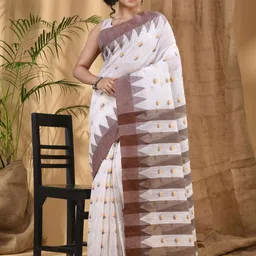 DESH BIDESH Pure Cotton Handloom Taant Saree-image-16