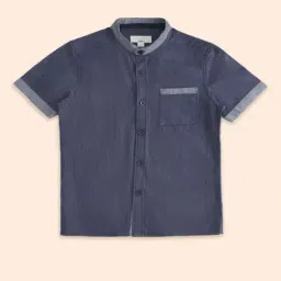 Pantaloons Junior Kids Blue Cotton Regular Fit Shirt-picture-13