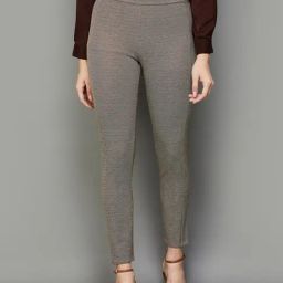 Code by Lifestyle Brown Self Pattern Pants-image-92
