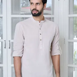 See Designs Pure Cotton Mandarin Collar Thread Work Short Kurta-image-54