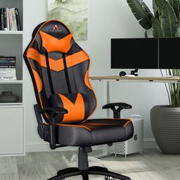 ASE GAMING Orange Infinity Series Footrest Neck & Lumbar Pillow Gaming Chair-40
