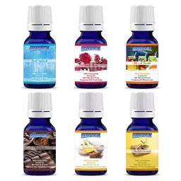 Airance 10 ml Each Cool Splash, Fresh Rose, Mixed Fruit, Chocolate, Sandal Bath & Sandal Wood Oil Fragrance Refill For Diffusers (Pack of 6)-34