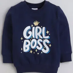 Bumzee Kids Navy Graphic Print Full Sleeves Sweatshirt-image-0