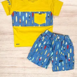 MOMMY BUG Boys Printed T-shirt with Shorts-image-80