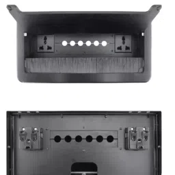Techut Pop Up Box Cable Cubby With 2 Power Socket & 6 Cable Hole Media Streaming Device (Black) image 2