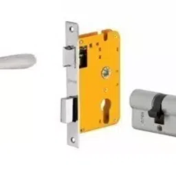 Dorset 60 mm Lever Handle Lock Set With Both Side Key Cylinder Stainless Steel HL PU-10