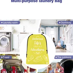 Aura Yellow 10 Pieces Printed Foldable Water Resistant Multi-Utility Laundry Bags image 4