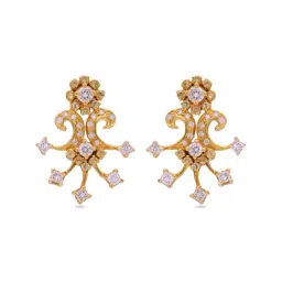 C.Krishniah Chetty 18k Gold & Diamond with Gemstones Stud Earrings for Women-32