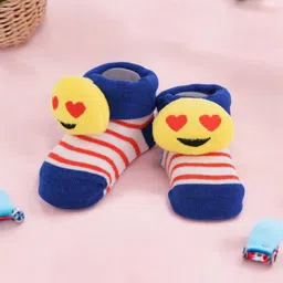 Yellow Bee Boys Stripes Cotton Ankle Length Socks-image-6