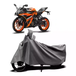 Auto Pearl Two Wheeler Cover with Bag for KTM RC 125, Silver-image-24
