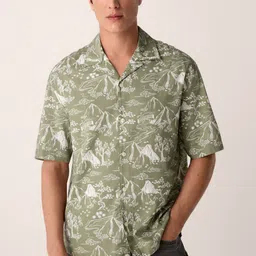 NEXT Standard Fit Printed Bowling Shirt-image-51