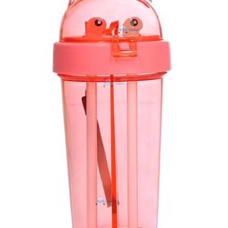 FunBlast Two Partition Sipper Bottle with Straw  420 ML (Pink Color)-1