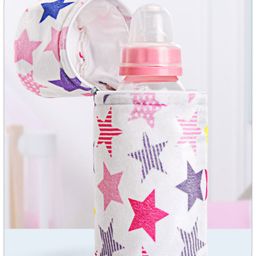 Babyhug Feeding Bottle Cover with Zip Star Print Pink - 330 ml-image-20
