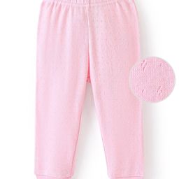 Babyoye Cotton Pointelle Full Length Solid Colour Thermal Pant - Pink-image-37