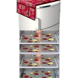 Dakshya Industries Fridge Top Cover and Fridge Mat Combo Set of 5-image-93