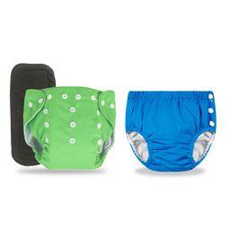 Chinmay Kids Combo of Baby Swim Diaper Waterproof Reusable Leakproof Adjustable Pool Swimsuit & Adjustable Size Baby Cloth Button Diaper Washable/Reusable Nappies for Infants With Black Insert-image-51