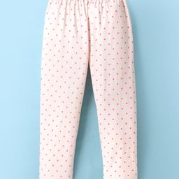 Tango Single Jersey Knit Full Length Polka Dot Printed Lounge Pant - Light Peach-image-20