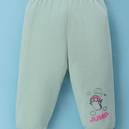 Tango Looper Knit Full Length Lounge Pant with Penguin & Text Print - Mint-picture-23