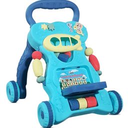 Kidsmate Baby Activity Walker | Push Walker for Babies 6-18 Months | Foldable Musical Baby Walker with Toy Bar - Blue-17