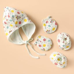 Ben Benny 100% Interlock Knit Tie Knot Cap Mitten & Booties Set With Space Print Multicolour - Diameter 10 cm-4