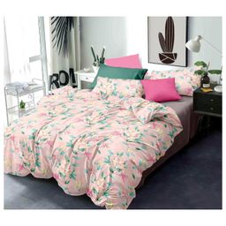 BhaiJi Bedsheets 220 TC Glace Cotton Bed Sheet XXXL King Size 10 Feet Bedsheet 107x120 Inch Without Joints With 2 Pillow covers - Orangish Floral-image-114