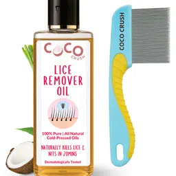 Coco Crush Lice & Nits Remover Hair Oil & Long-Handle Easy to Use Comb, Natural - 50ml + Comb-picture-35