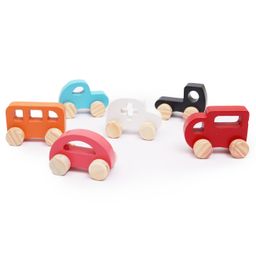 opa toys Wooden Push &Pull Toy - Combo Mini Drop / Emergency Vehicle set with traffic signal & roads Sets for Kids - Small Size (22 pcs) image 2
