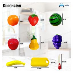 FunBlast Realistic Cutting Fruits Play Set Toys with Chopping Board & Knife - Multicolour image 3
