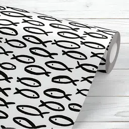 ArtzFolio White & Black Printed UV Resistant Wallpaper-image-12