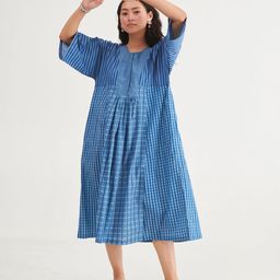 Prakriti Jaipur Checked A-Line Midi Dress-image-37