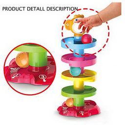 YAMAMA 5 Layer Roll Swirling Tower Ramp Toy with 3 Balls - Multicolour image 4
