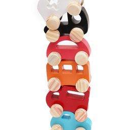 opa toys Wooden Push &Pull Toy - Combo Mini Drop / Emergency Vehicle set with traffic signal & roads Sets for Kids - Small Size (22 pcs) image 4