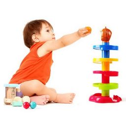 YAMAMA 5 Layer Roll Swirling Tower Ramp Toy with 3 Balls - Multicolour image 5