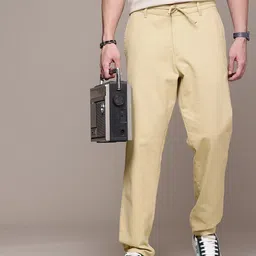 The Roadster Life Co. Men Pure Cotton Relaxed Fit Chinos Trousers-picture-18