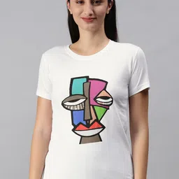 BRATMA Women White Graphic Print T-shirt-picture-48