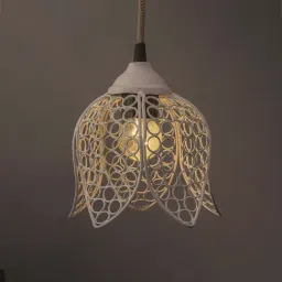 Homesake White Lotus Shape Pendant Light - Set of 1 (Bulb not included)-image-30
