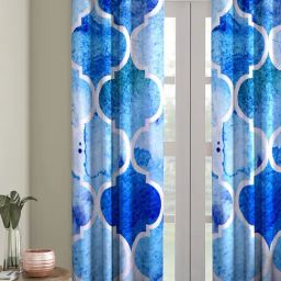 Romee Eyelet Blue Door Curtain (7 ft.) - Single Piece-37