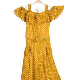 Peppermint Kids Mustard Printed Jumpsuit-image-31