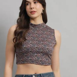 Scorpius Multicolor Floral Print Crop Top-image-96