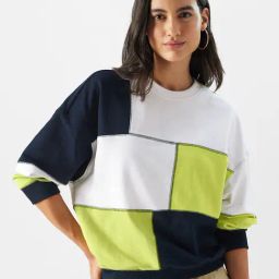 The Souled Store Multicolored Cotton Color-Block Sweatshirt-13