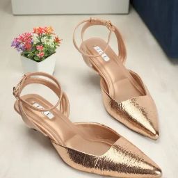 Elle Women's Rose Gold Ankle Strap Sandals-81