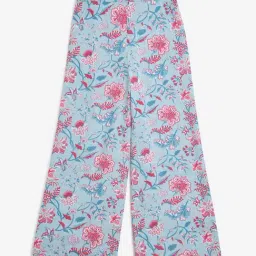 Utsa Kids by Westside Blue Floral Pattern Cotton Ethnic Pants-image-70